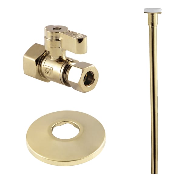 Kingston Brass Toilet Supply Kit, 12 FIP x 38 OD Comp Straight Valve, Polished Brass KF43152TKF20 - main